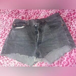 Levi Grey Button Up Jean Shorts